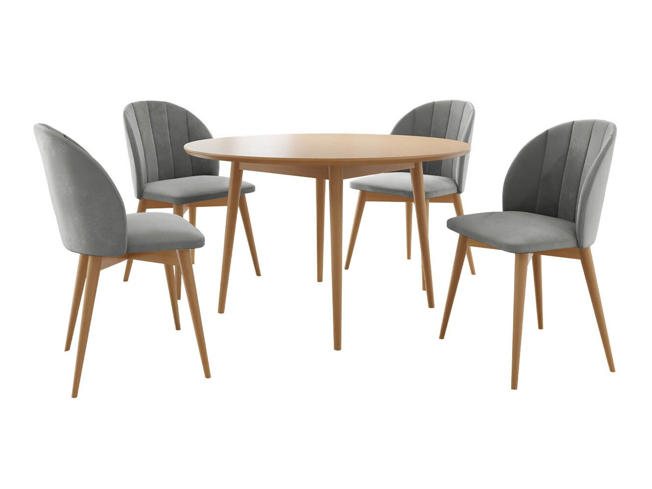 Conjunto de mesas y sillas para comedor Racine 127 (Marrón + Magic Velvet 2217)