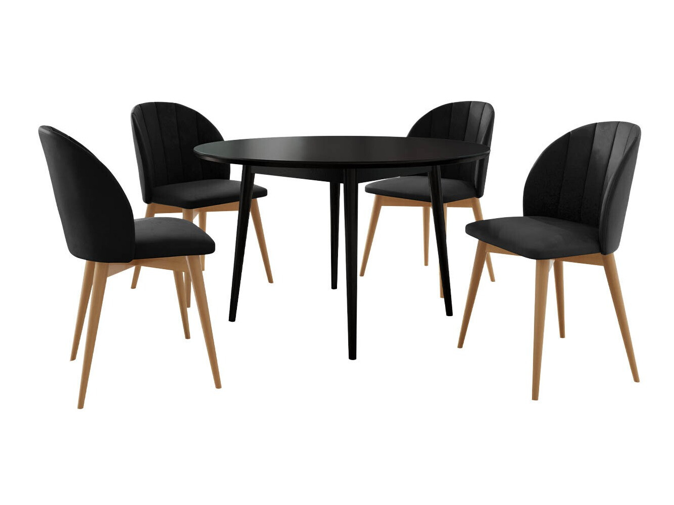 Conjunto de mesas y sillas para comedor Racine 127 (Marrón + Magic Velvet 2219)