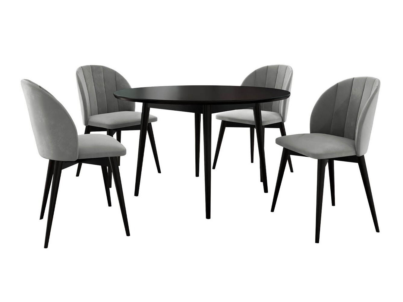 Conjunto de mesas y sillas para comedor Racine 127 (Negro + Magic Velvet 2217)