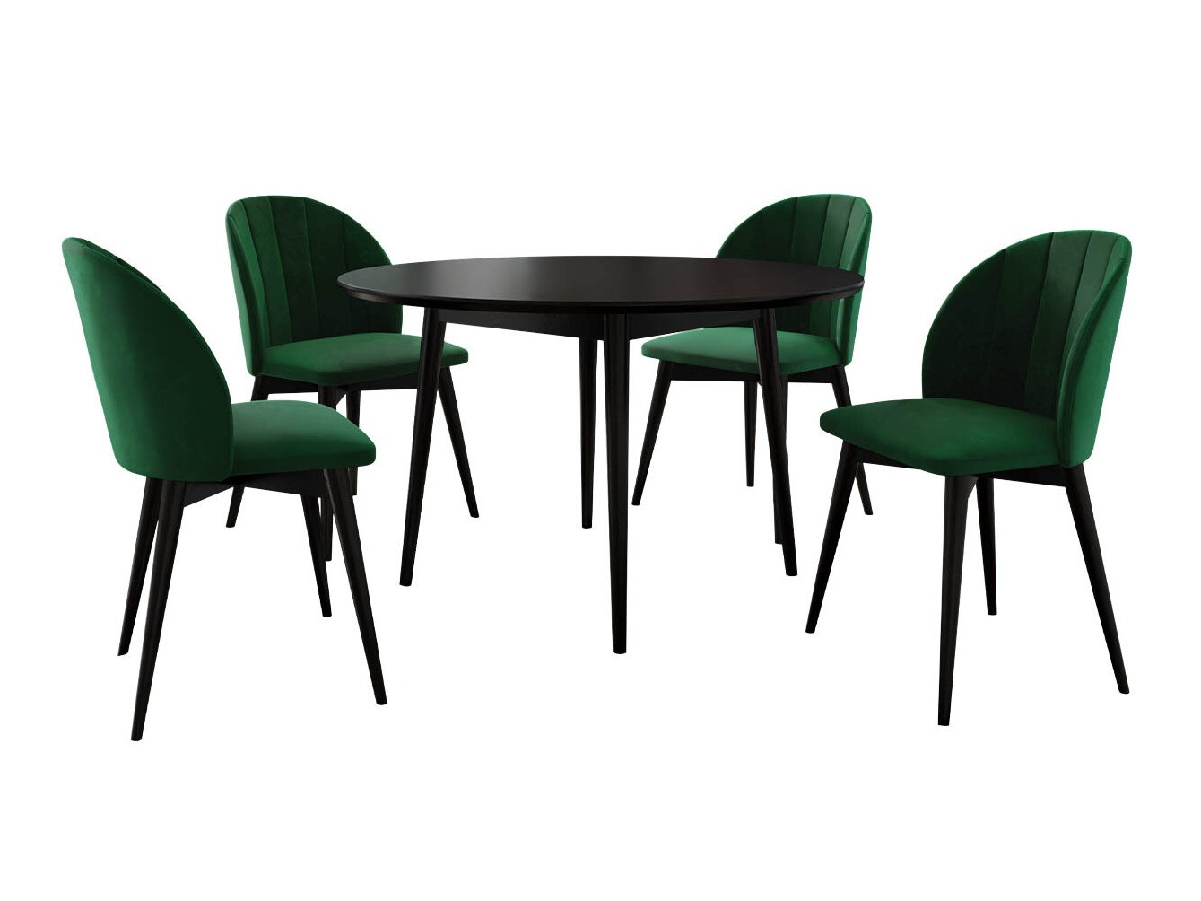 Conjunto de mesas y sillas para comedor Racine 127 (Negro + Magic Velvet 2225)