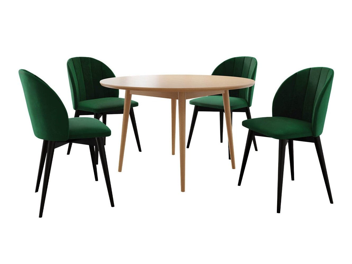 Conjunto de mesas y sillas para comedor Racine 127 (Negro + Magic Velvet 2225)
