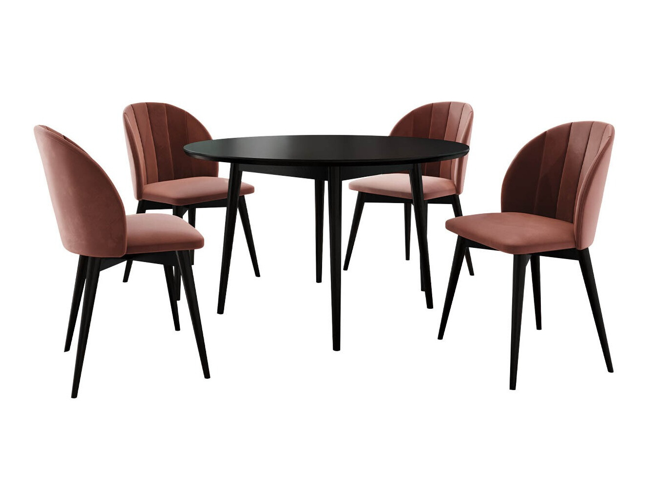 Conjunto de mesas y sillas para comedor Racine 127 (Negro + Magic Velvet 2258)