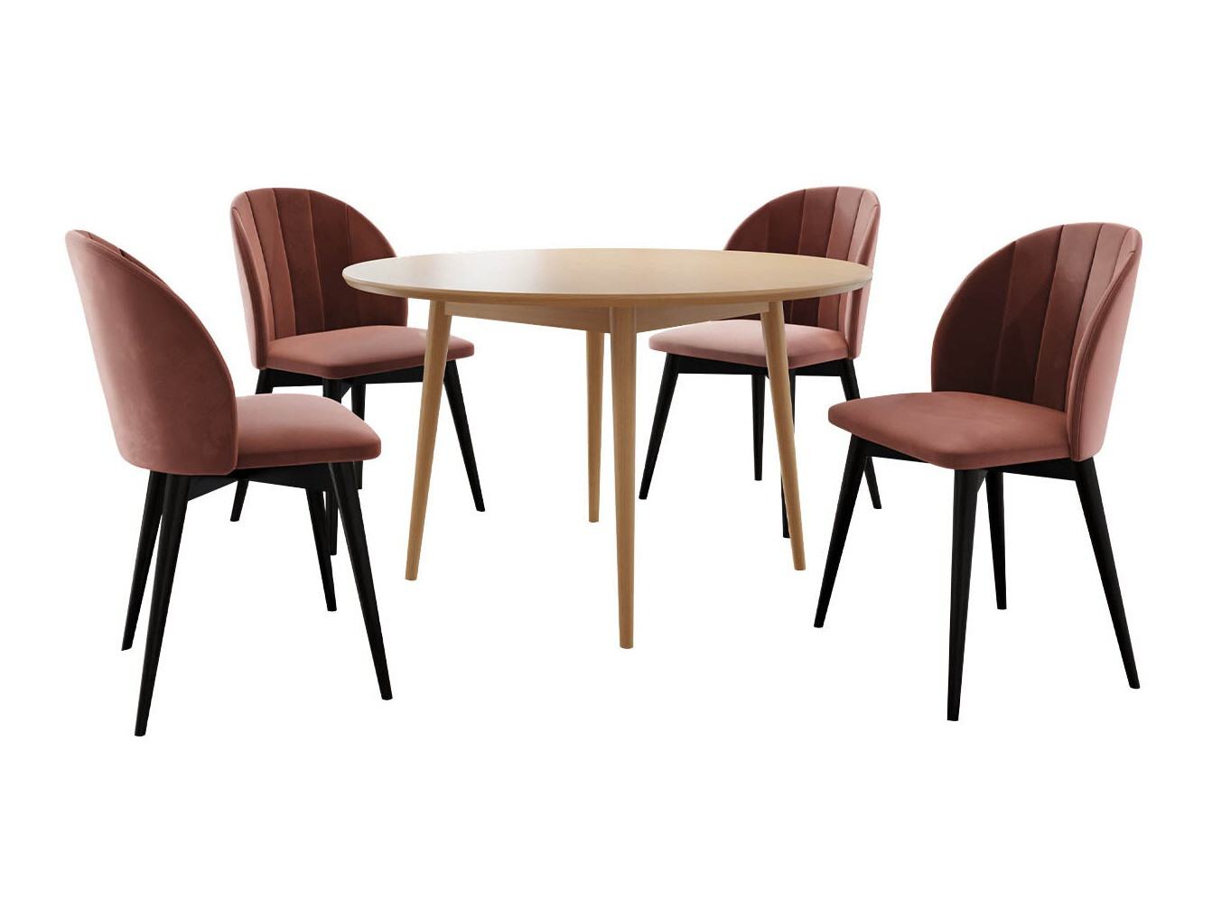 Conjunto de mesas y sillas para comedor Racine 127 (Negro + Magic Velvet 2258)