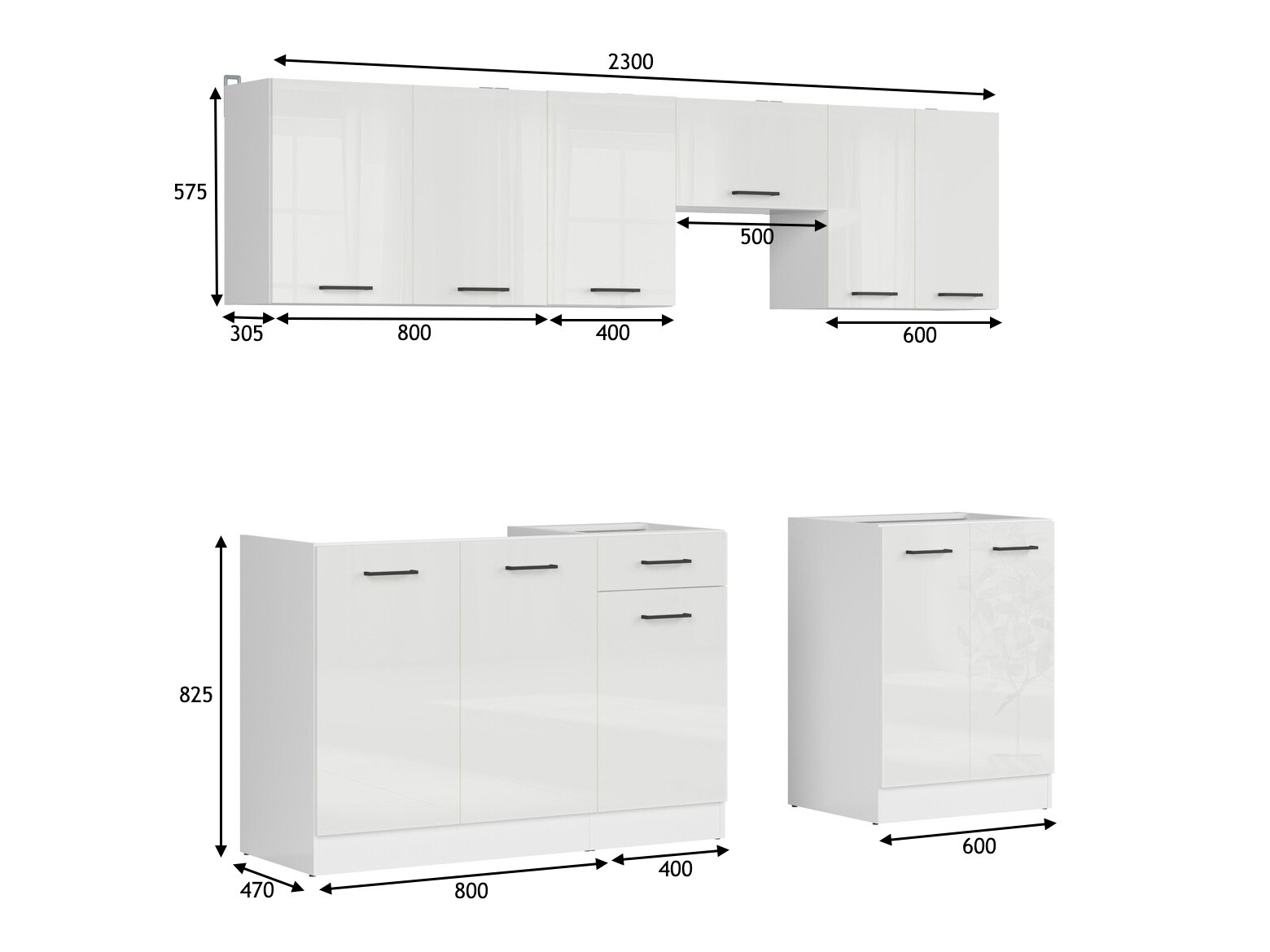 Conjunto de cocina modular Line White 118