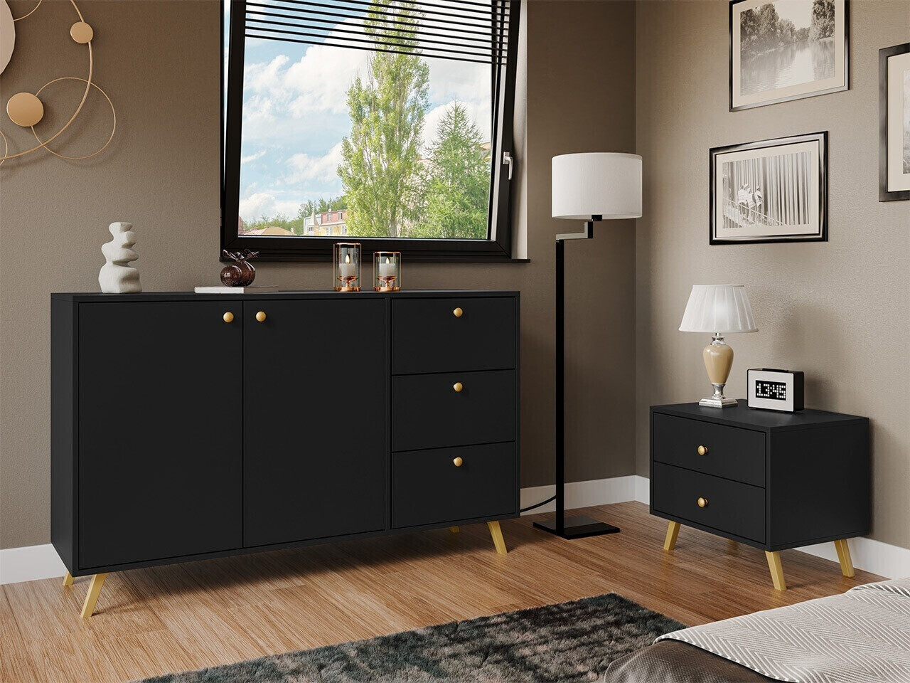 Mesilla de noche Monfera 101 (Negro)