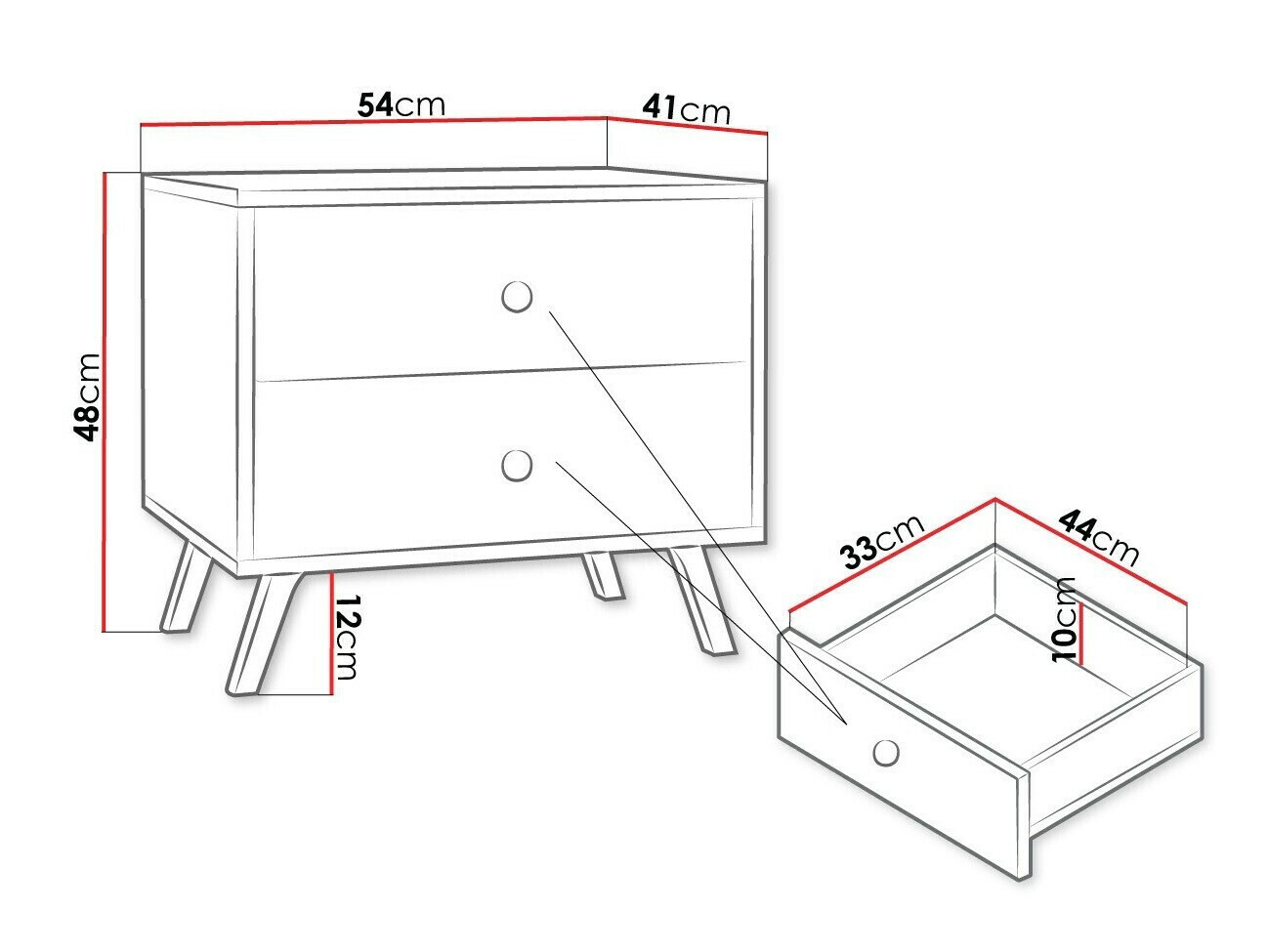 Mesilla de noche Monfera 101 (Negro)