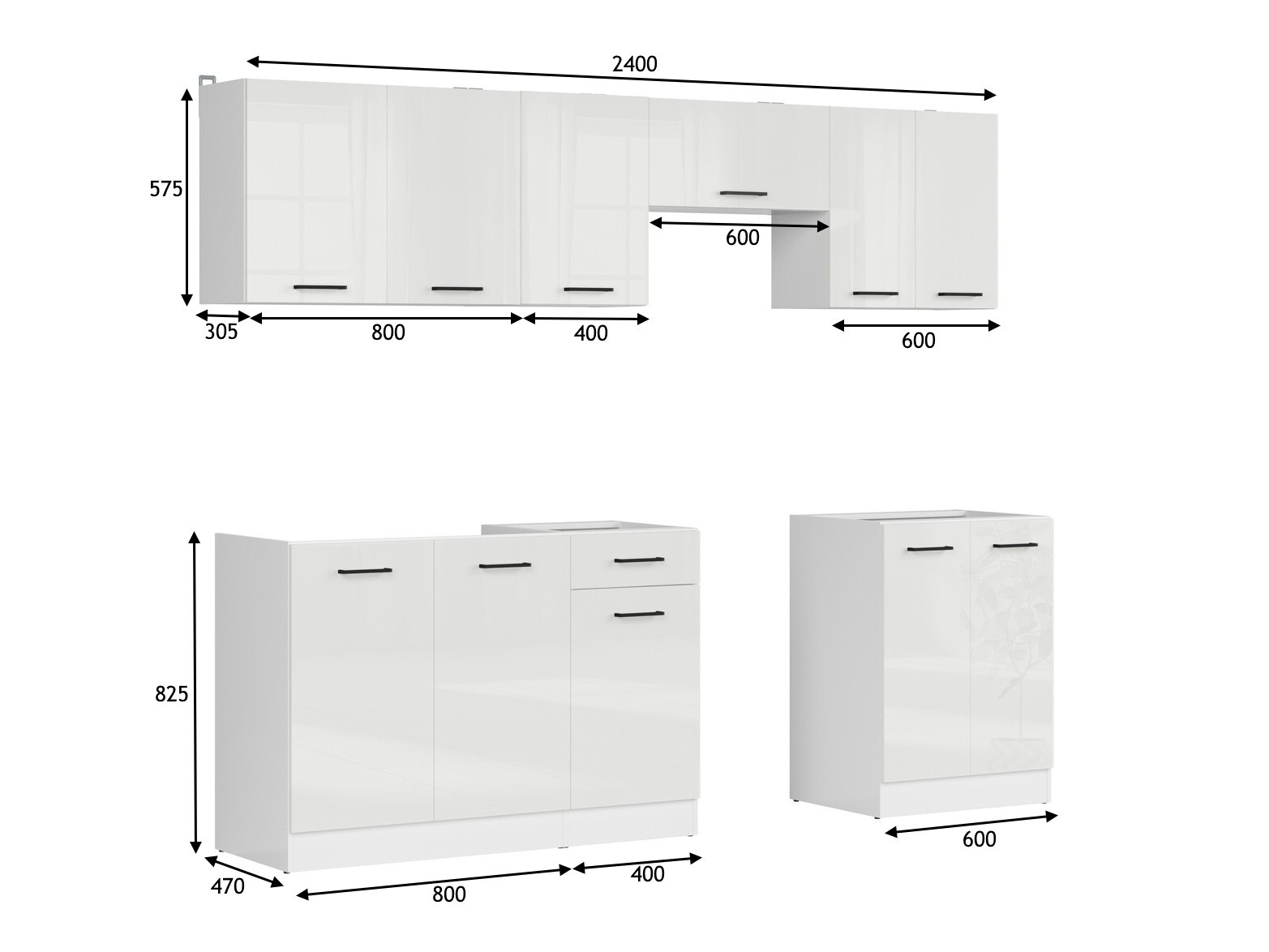 Conjunto de cocina modular Line White 119