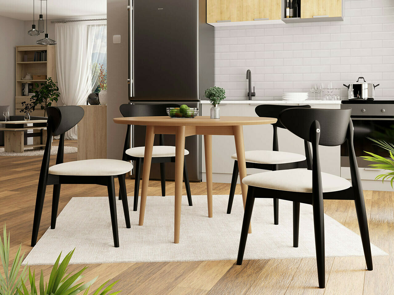 Conjunto de comedor Racine 124 (Negro)