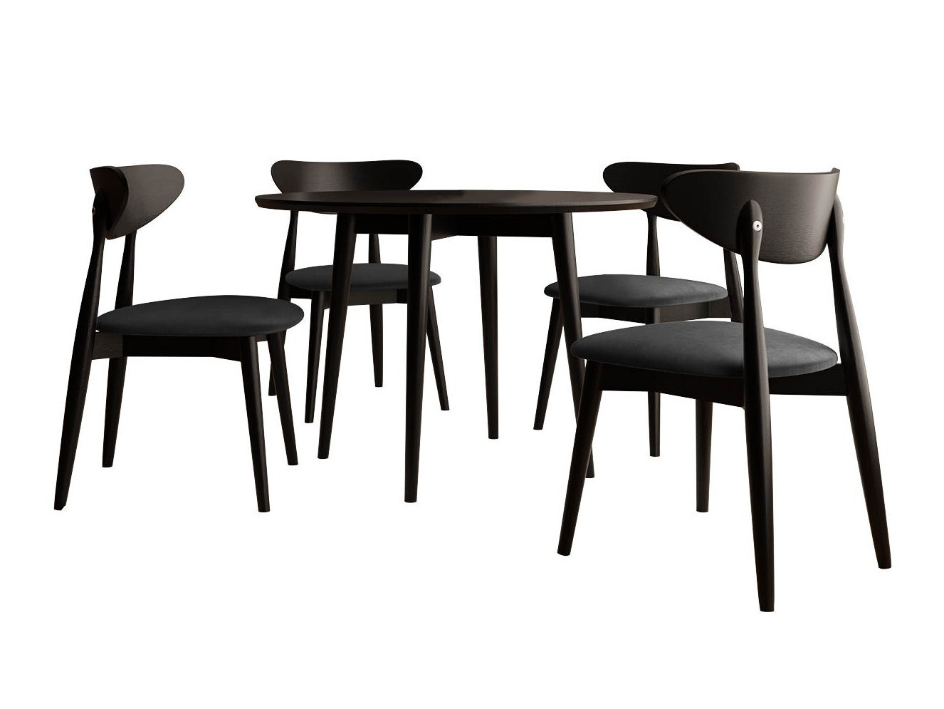Conjunto de mesas y sillas para comedor Racine 124 (Negro)