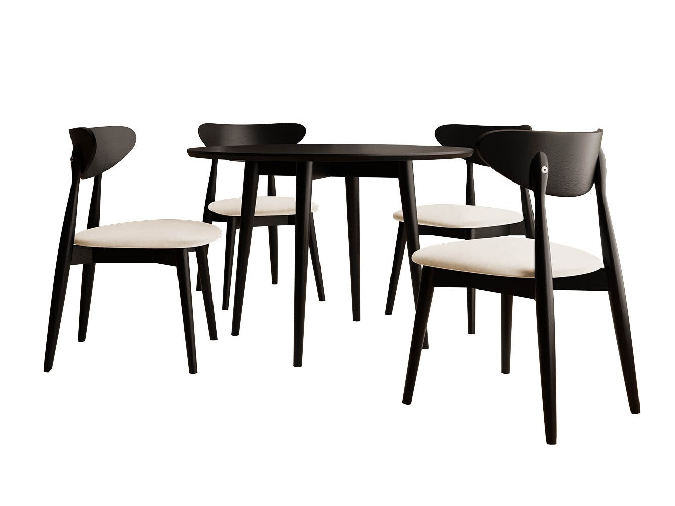 Conjunto de mesas y sillas para comedor Racine 124 (Negro)