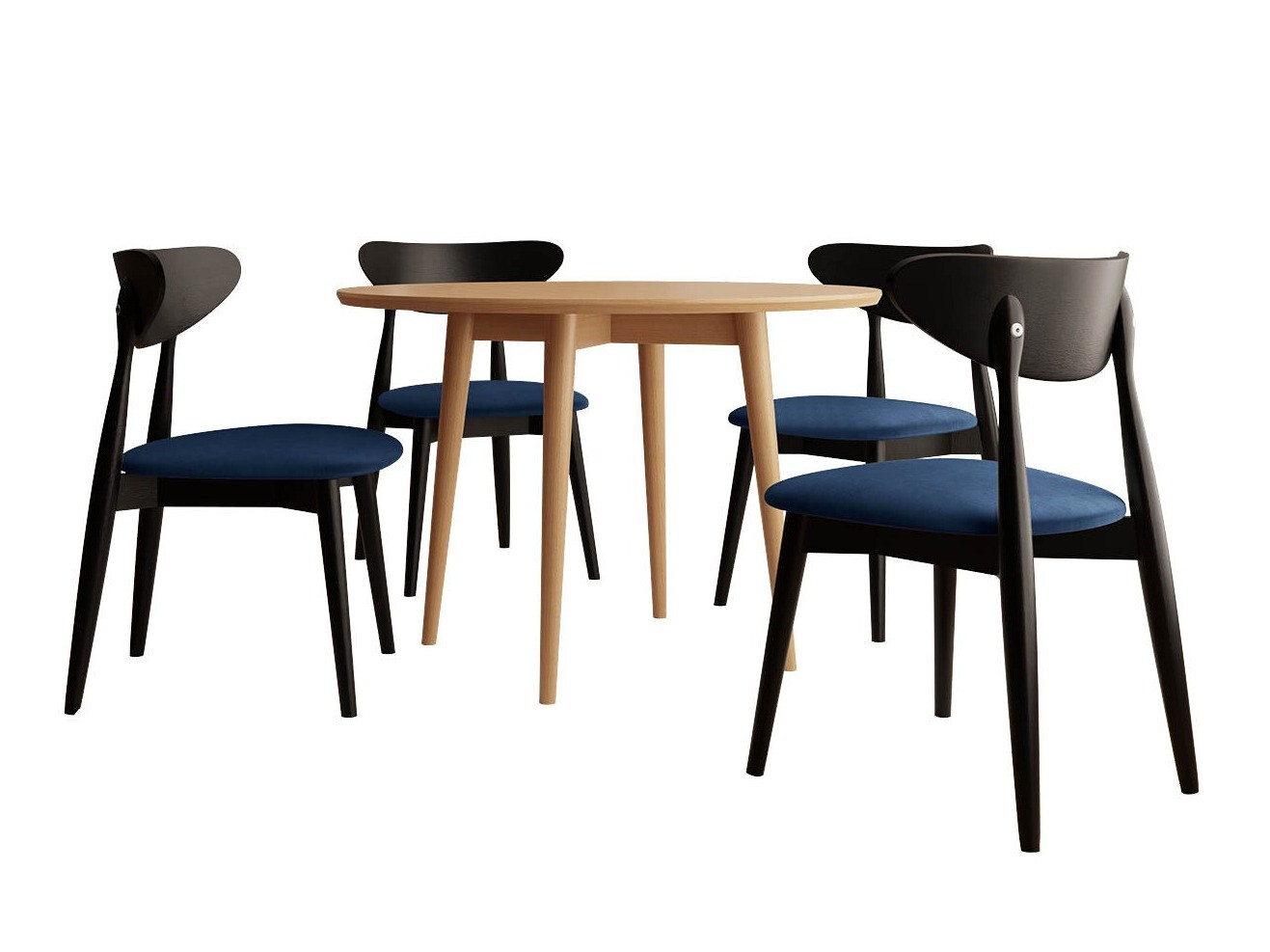 Conjunto de mesas y sillas para comedor Racine 124 (Negro)