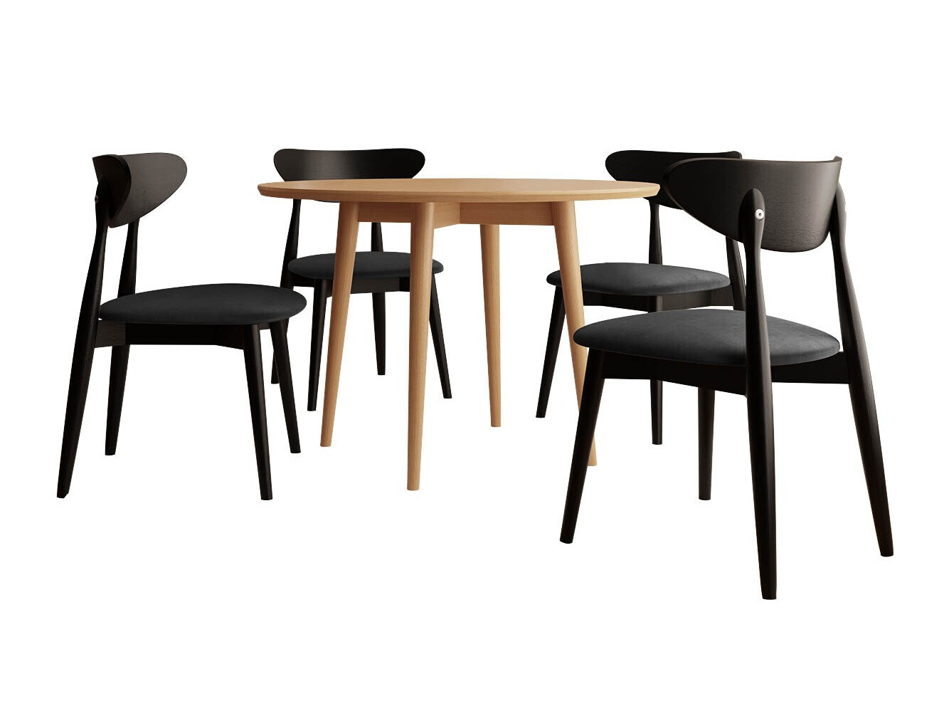 Conjunto de mesas y sillas para comedor Racine 124 (Negro)