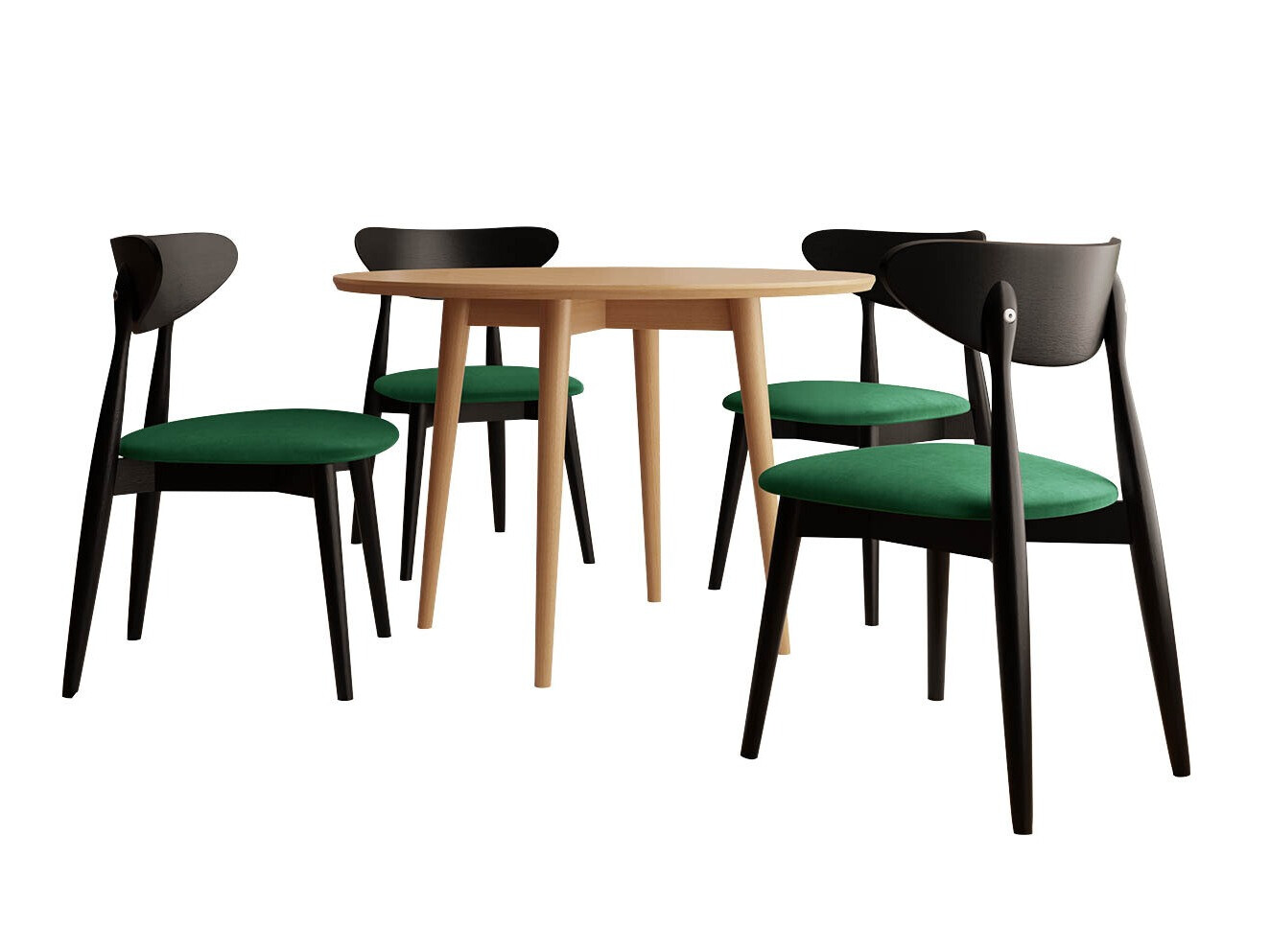 Conjunto de mesas y sillas para comedor Racine 124 (Negro)