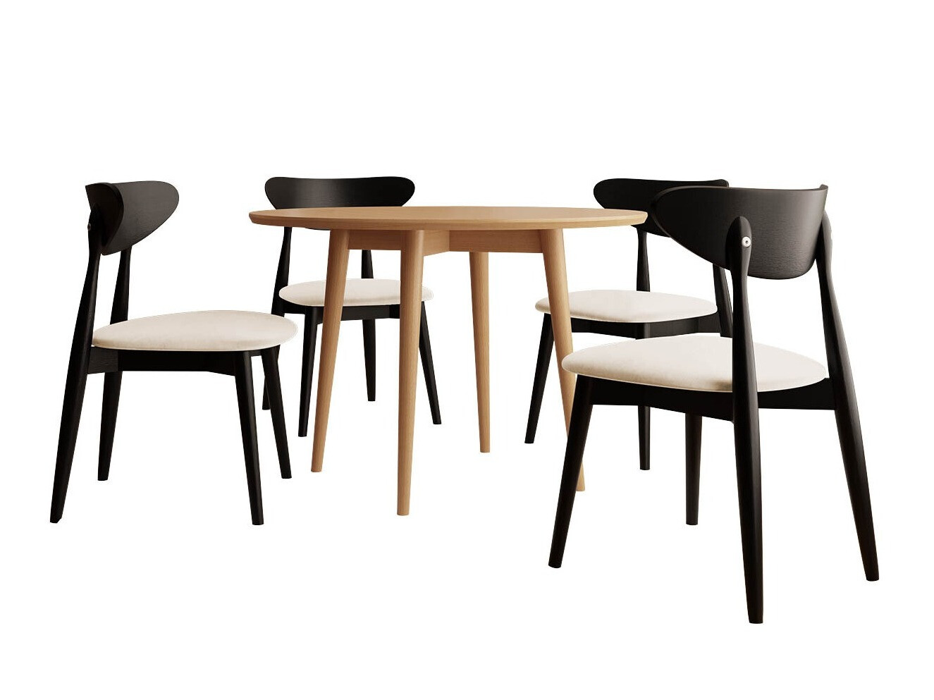 Conjunto de mesas y sillas para comedor Racine 124 (Negro)