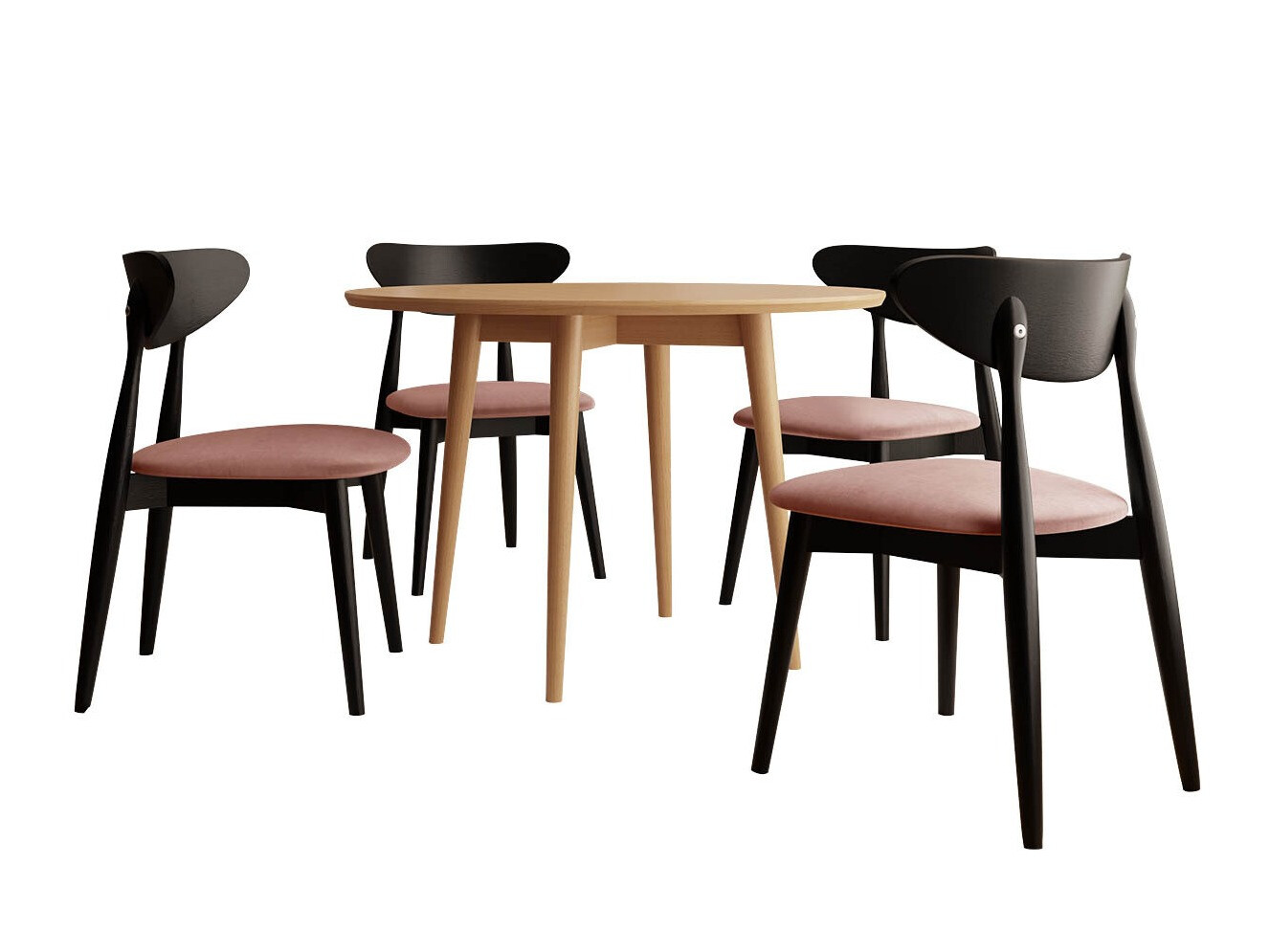 Conjunto de mesas y sillas para comedor Racine 124 (Negro)