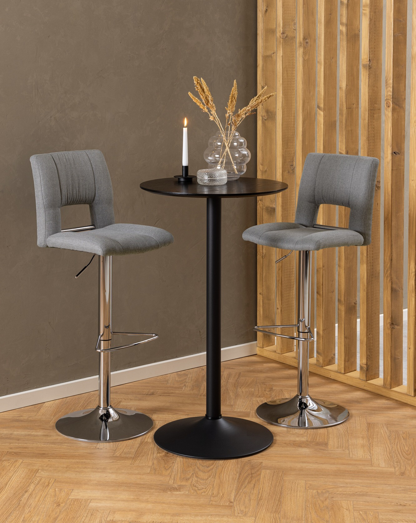 Silla de barra Norsica 164 (Gris claro + Plata)