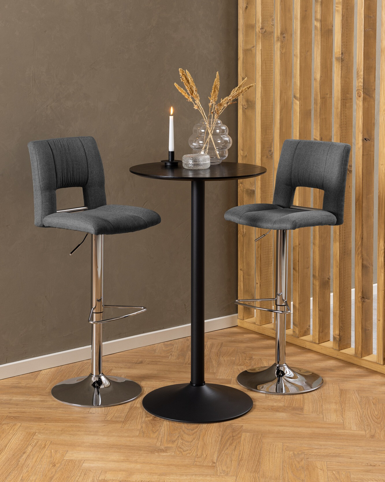 Silla de barra Norsica 164 (Gris oscuro + Plata)