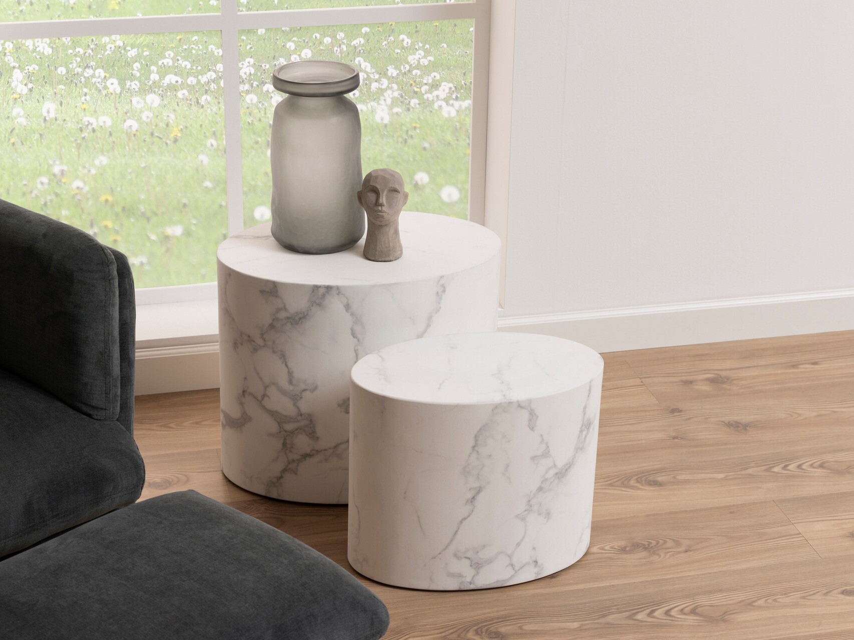 Conjunto de mesas auxiliares Norsica 587 (Mármol blanco)