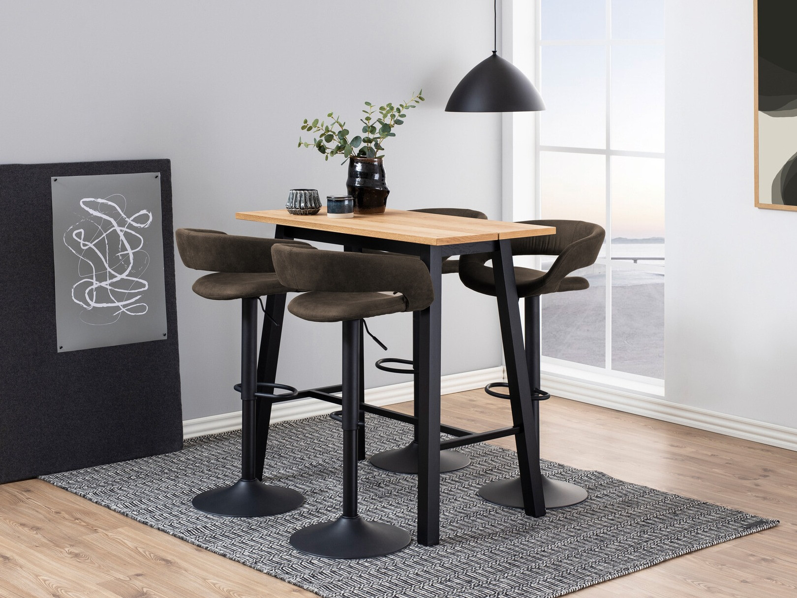 Taburete alto Norsica 280 (Antracita + Negro)