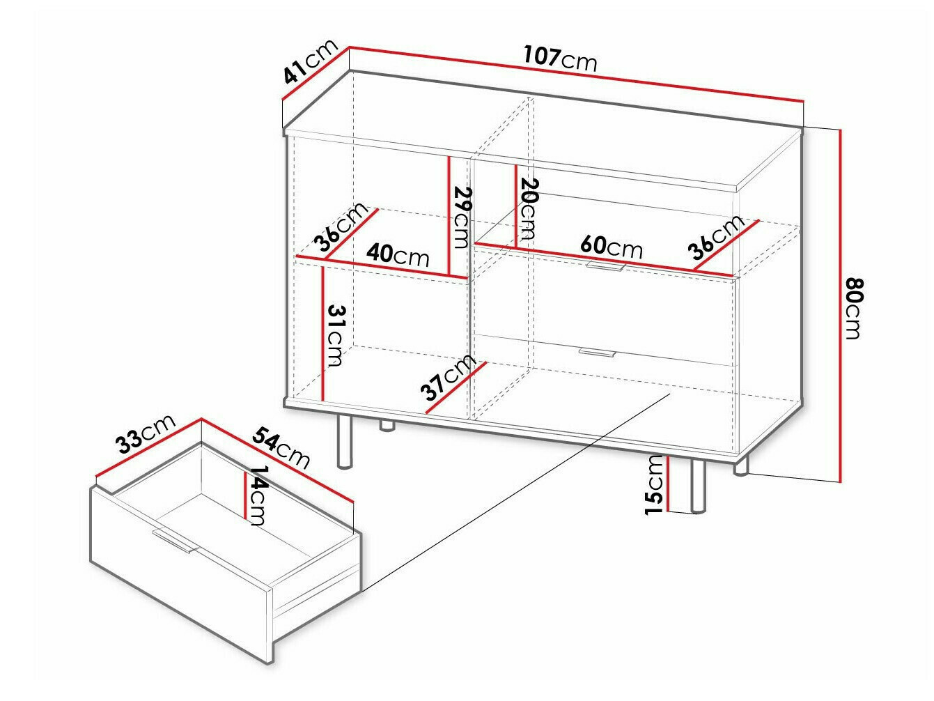 Cómoda Virdomi 100 (Negro)