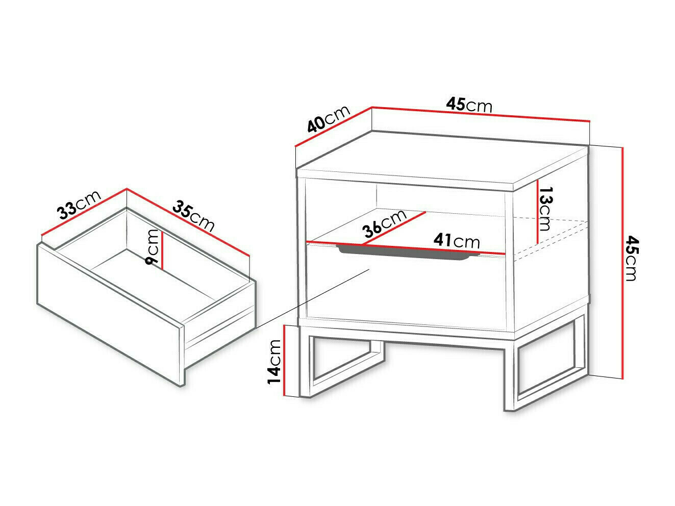 Mesilla de noche Romcama 107