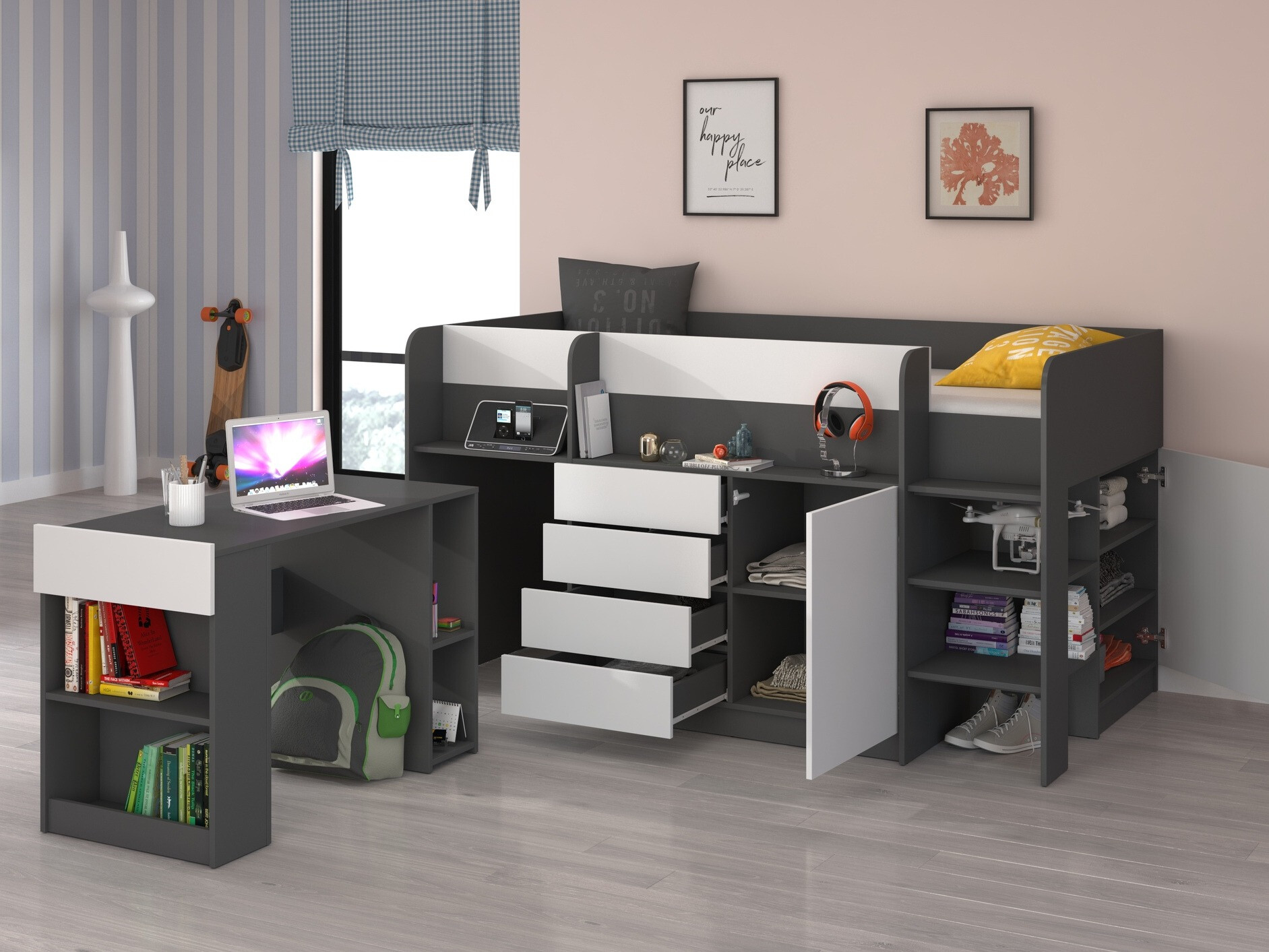 Litera Gilroy 116 (Grafito + Blanco)