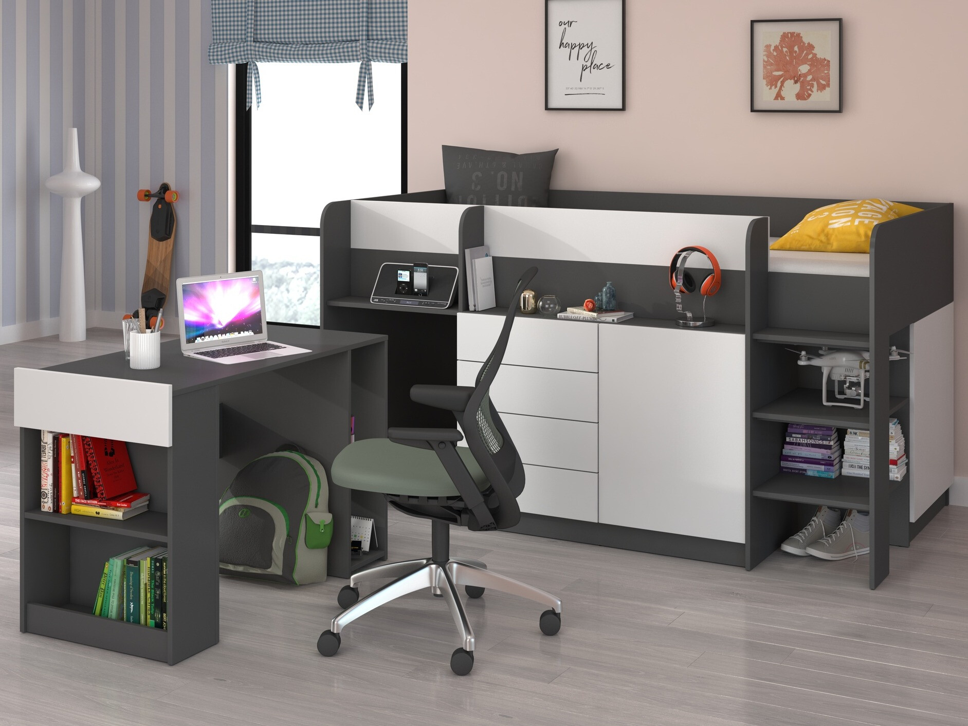 Litera Gilroy 116 (Grafito + Blanco)