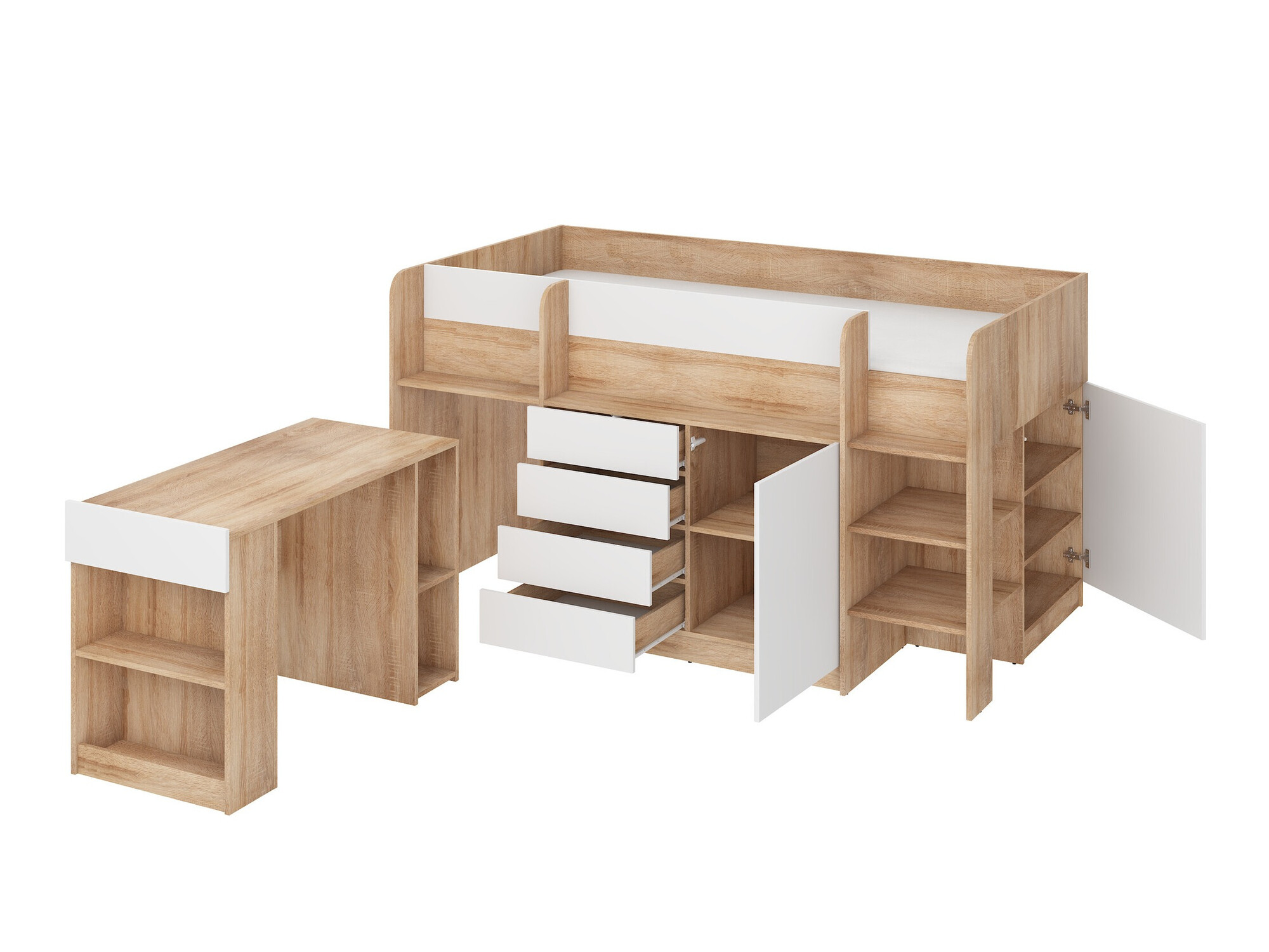 Litera Gilroy 116 (Roble Sonoma + Blanco)