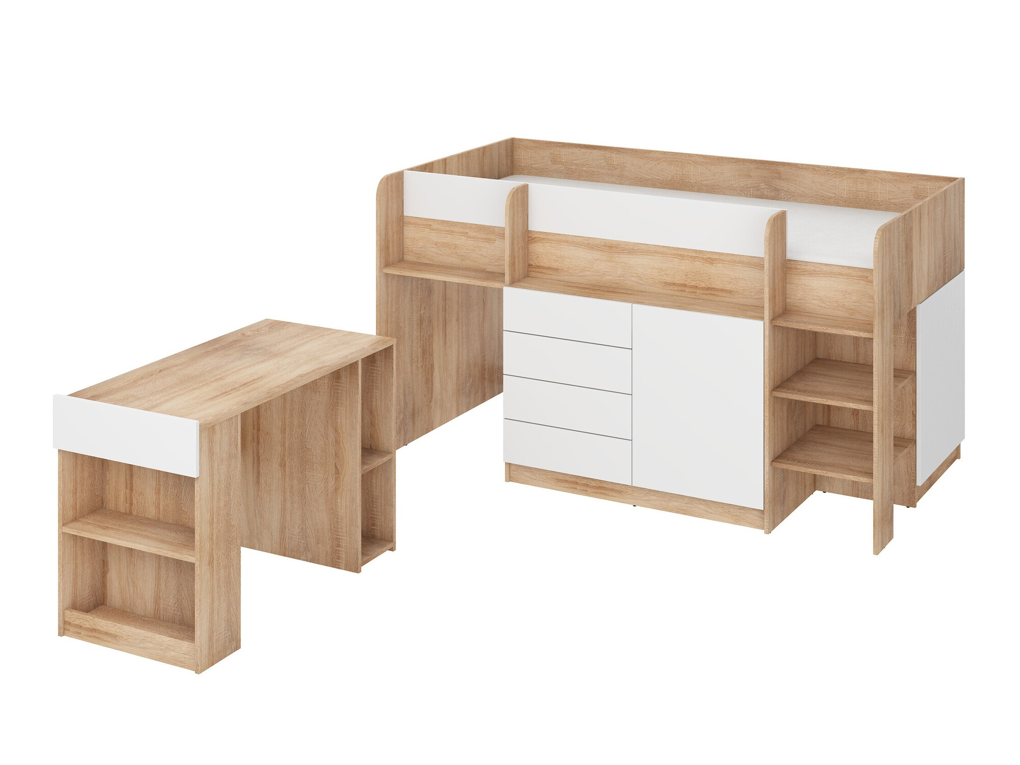 Litera Gilroy 116 (Roble Sonoma + Blanco)