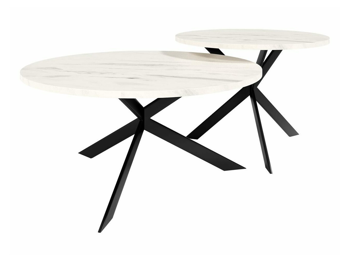 Conjunto mesa de centro Oswego 108 (Mármol blanco + Negro)