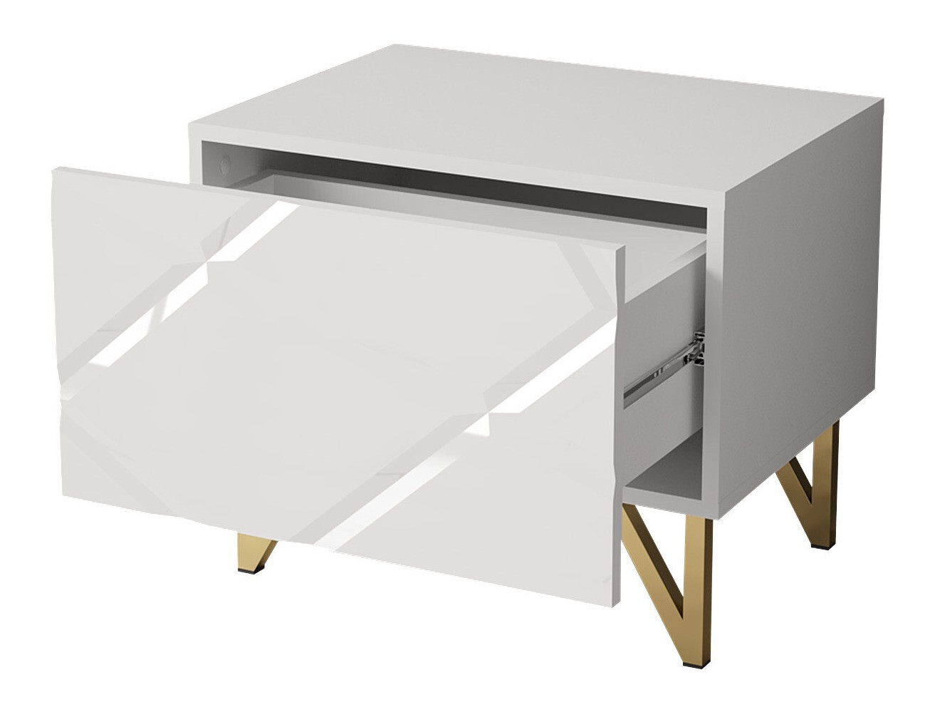 Mesilla de noche Mavmave 103 (Negro + Negro brillante)