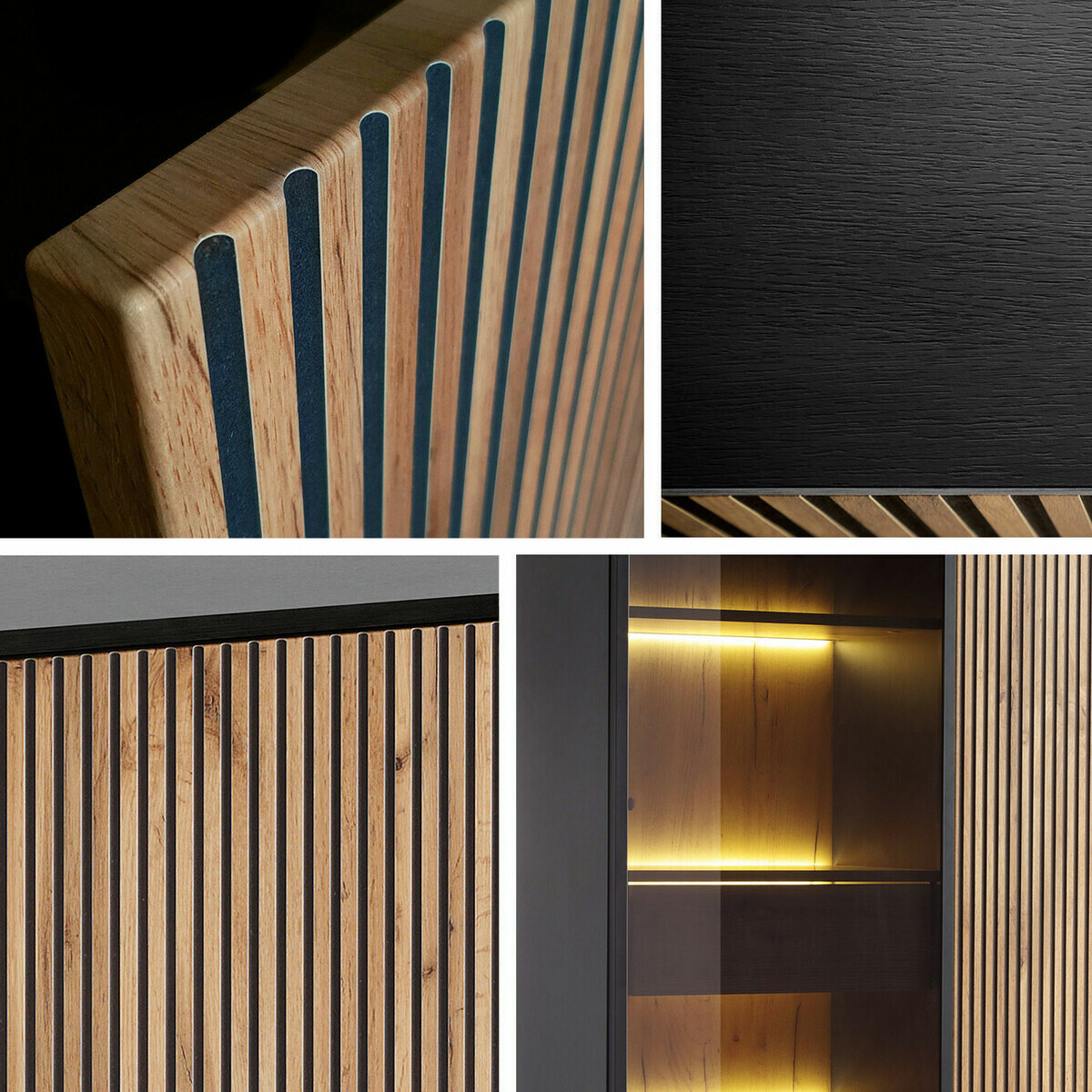 Aparador Manal (Negro + Roble wotan)