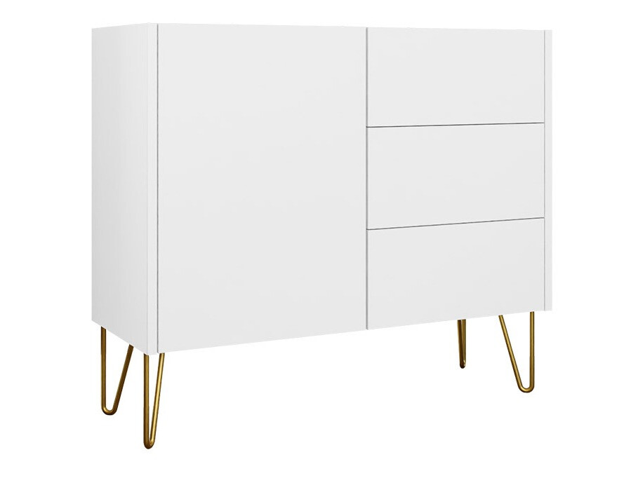 Cómoda Levdale 100 (Blanco + Mármol blanco)