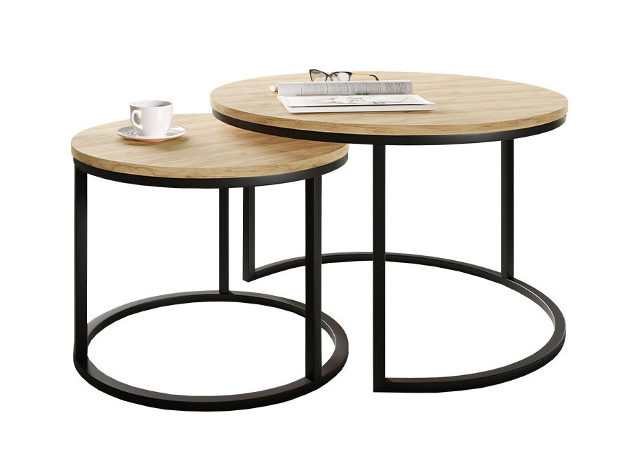 Conjunto mesa de centro Oswego 103 (Craft roble + Negro)