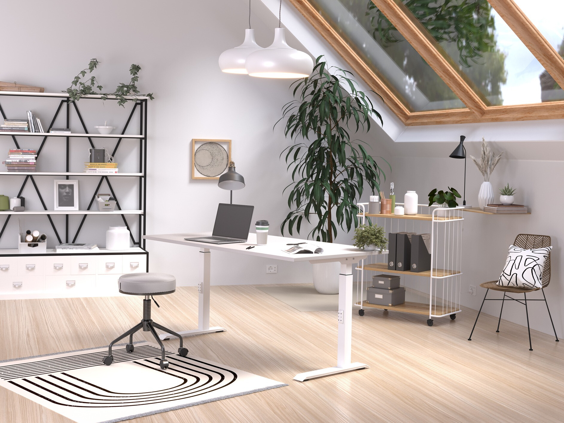 Mesa de oficina Sacramento 421 (Gris + Blanco)