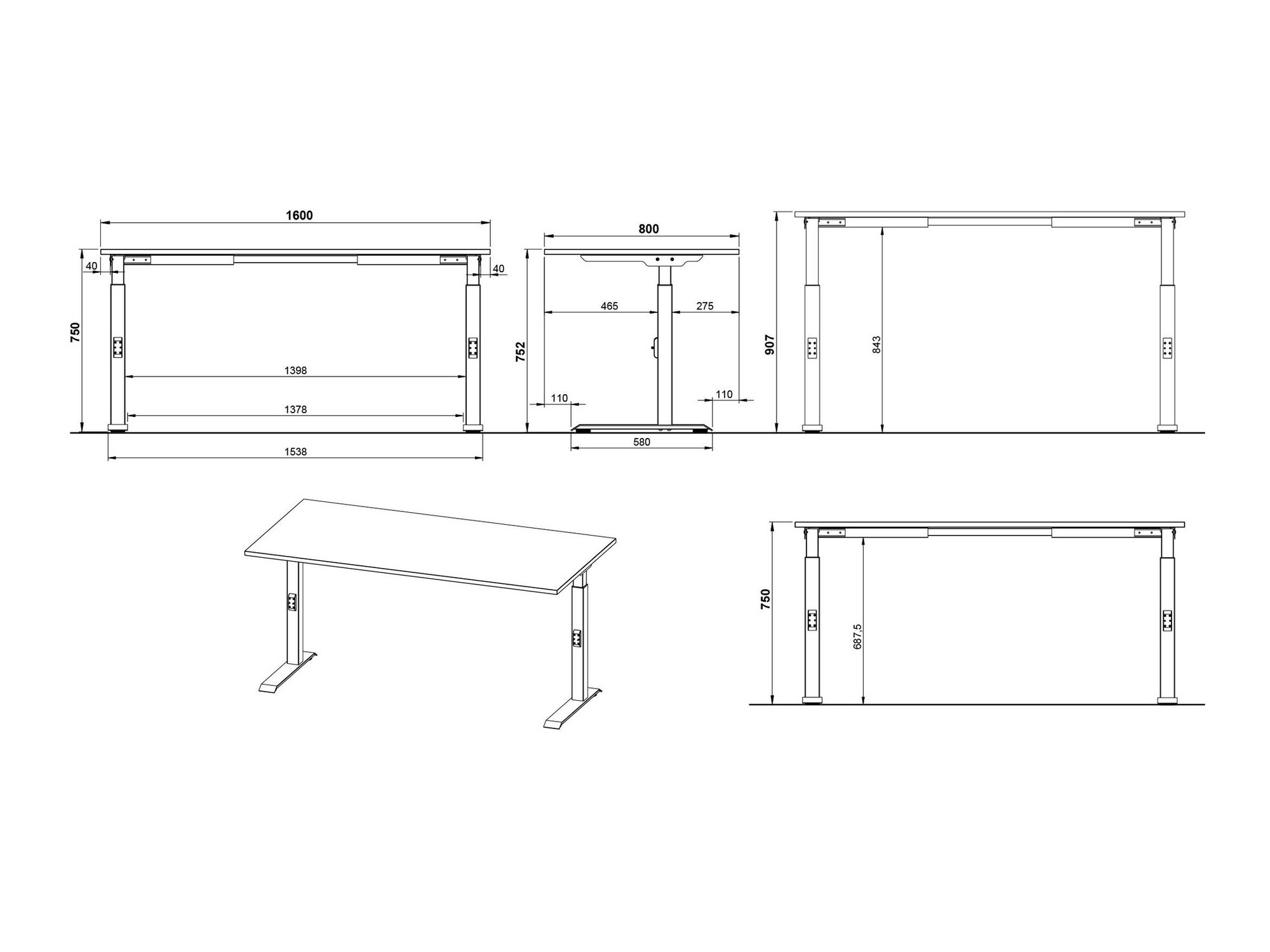 Mesa de oficina Sacramento 421 (Navarra roble + Blanco)