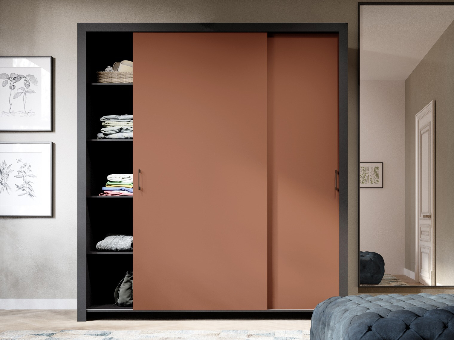 Armario Murrieta 192 (Negro + Marrón)