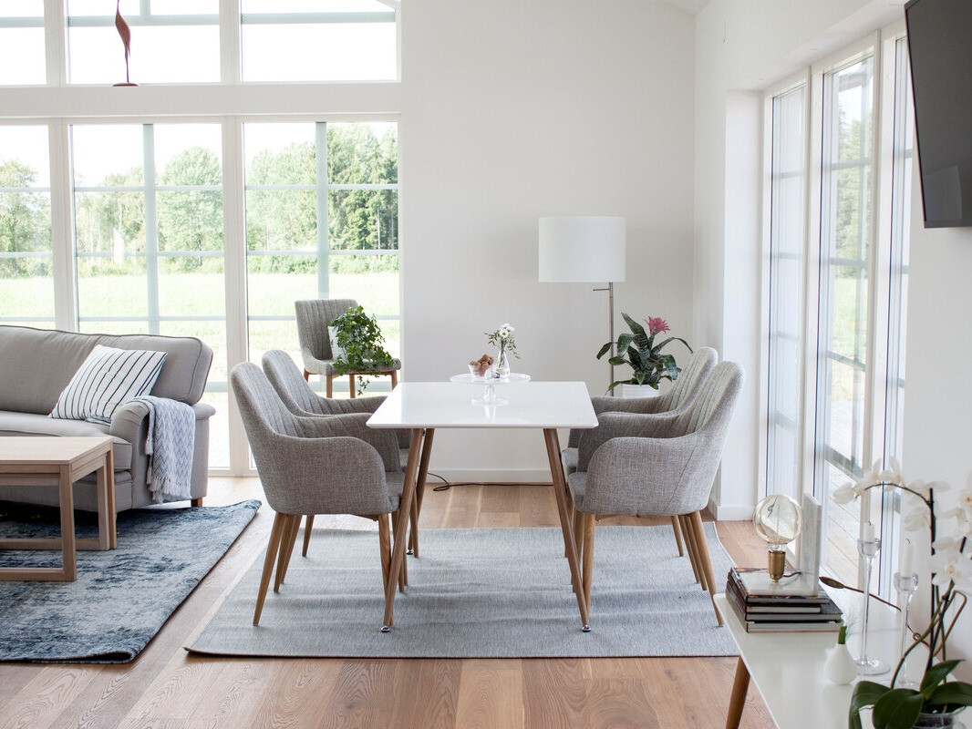 Mesa Dallas 4306 (Blanco brillante + Luminoso madera)