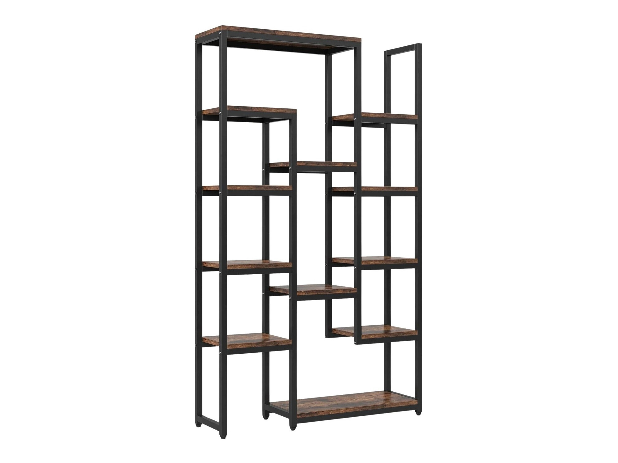 Estantería Kailua 1660 (Negro + Madera oscura)