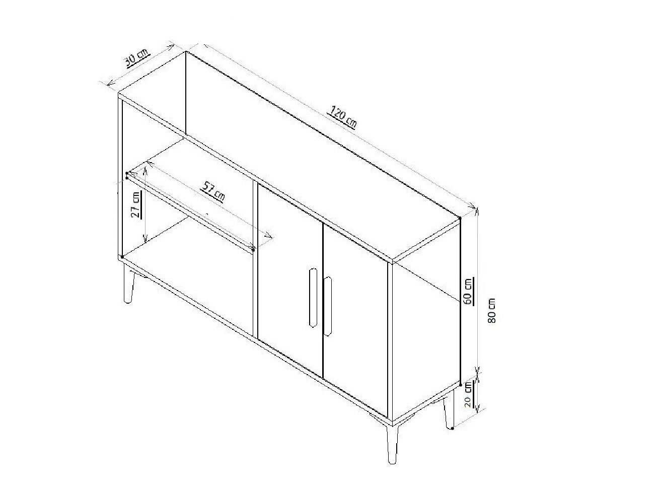 Aparador Dunliru 100 (Blanco + Dorado)