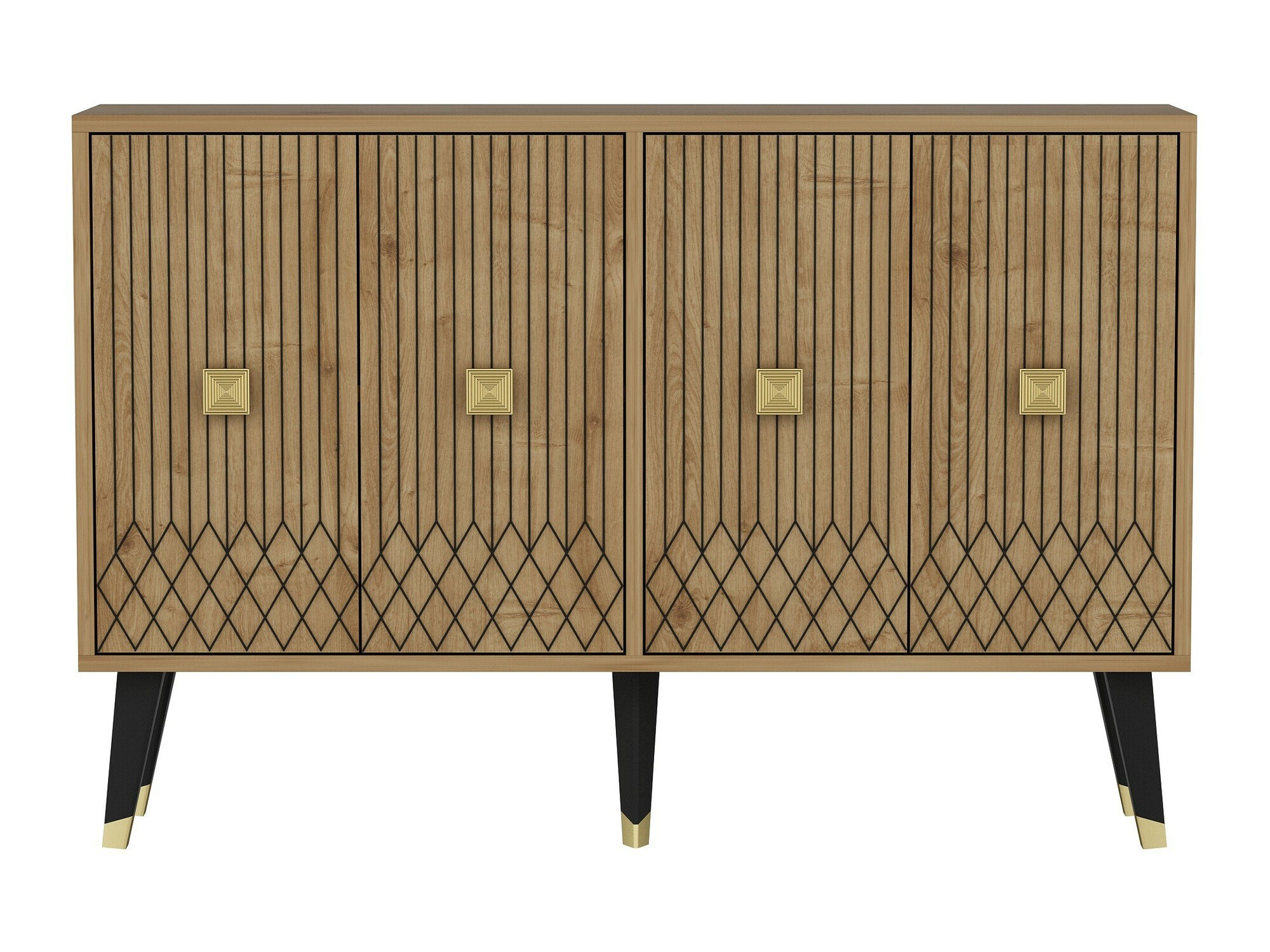 Aparador Dunliru 100 (Roble + Dorado)