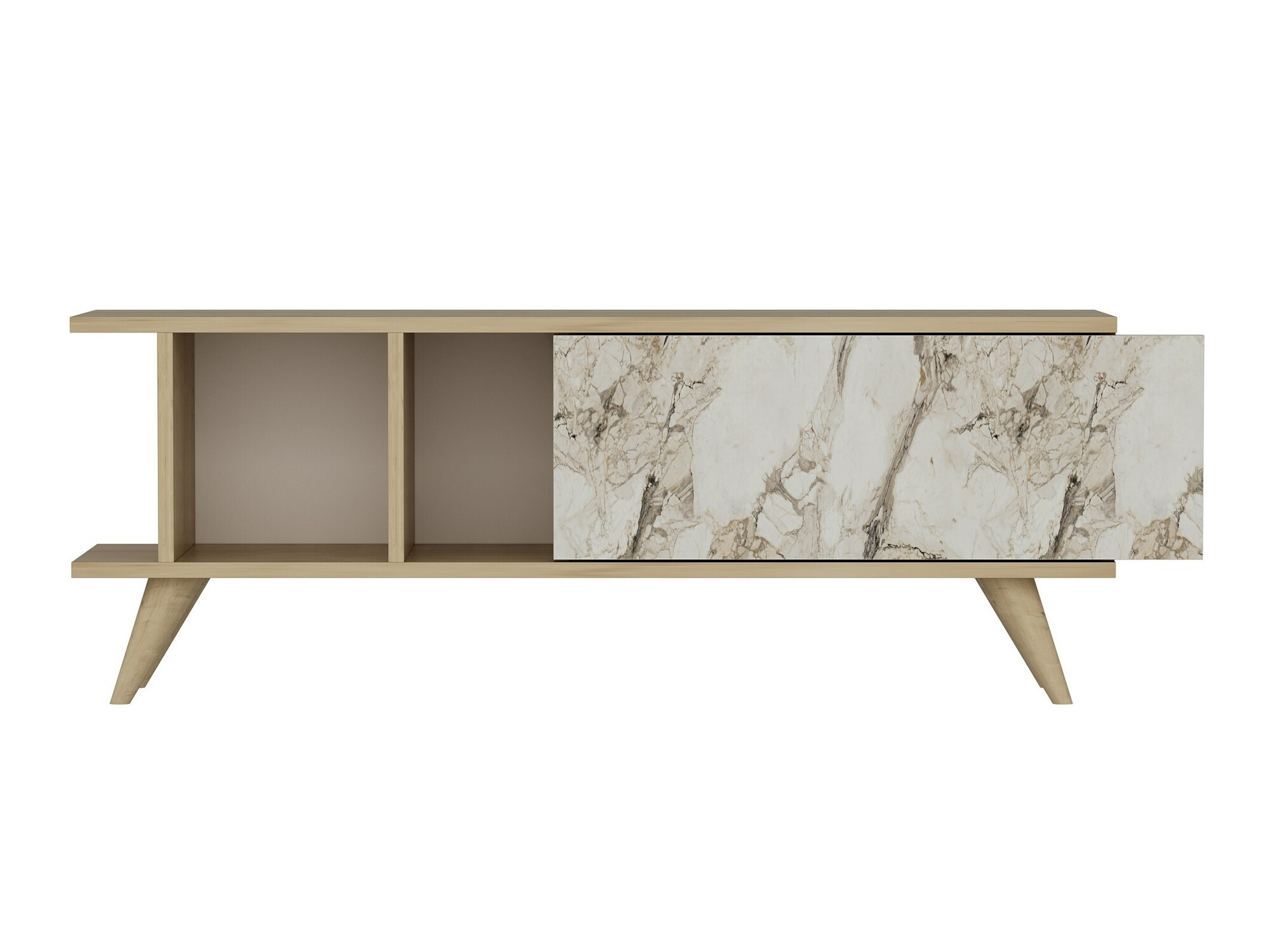 Mueble TV Kailua 1952 (Roble + Mármol blanco)