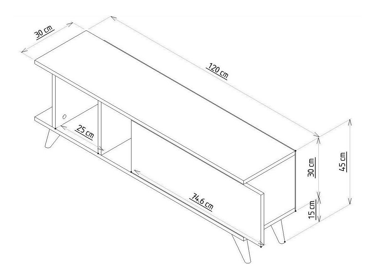 Mueble TV Kailua 1952 (Roble + Mármol blanco)