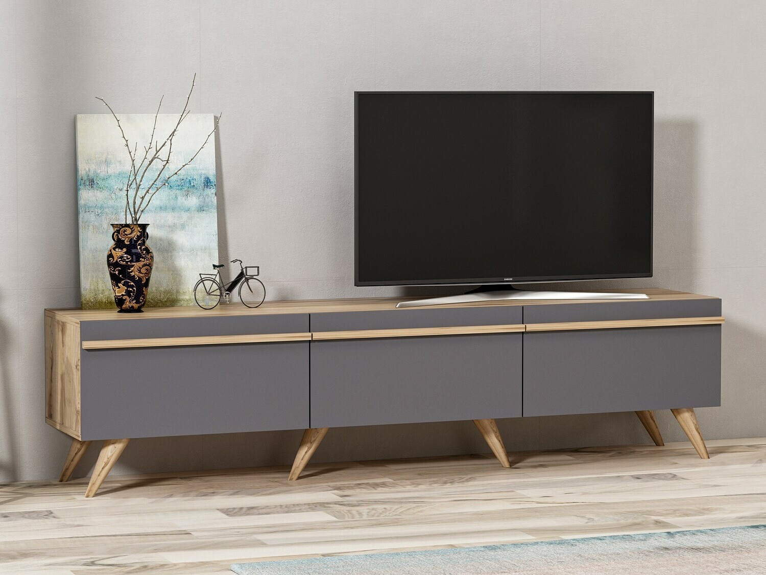 Mueble TV Kailua 952 (Antracita + Roble)