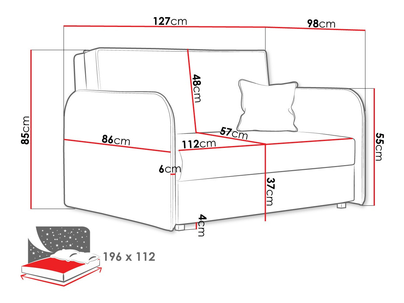 Sofá cama Lirael II (Mono 232)