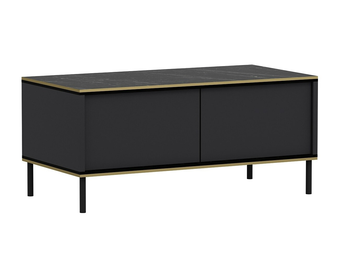 Mesa de centro Kailua 1717 (Antracita + Mármol negro)