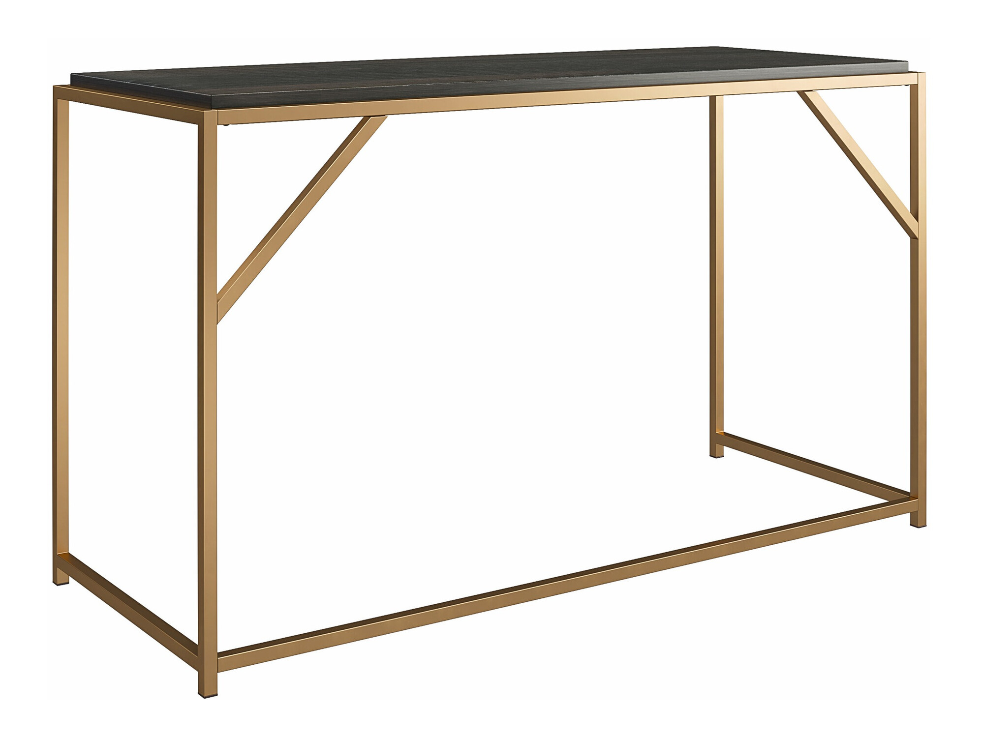 Mesa de oficina Tulsa 637 (Marrón oscuro + Dorado)