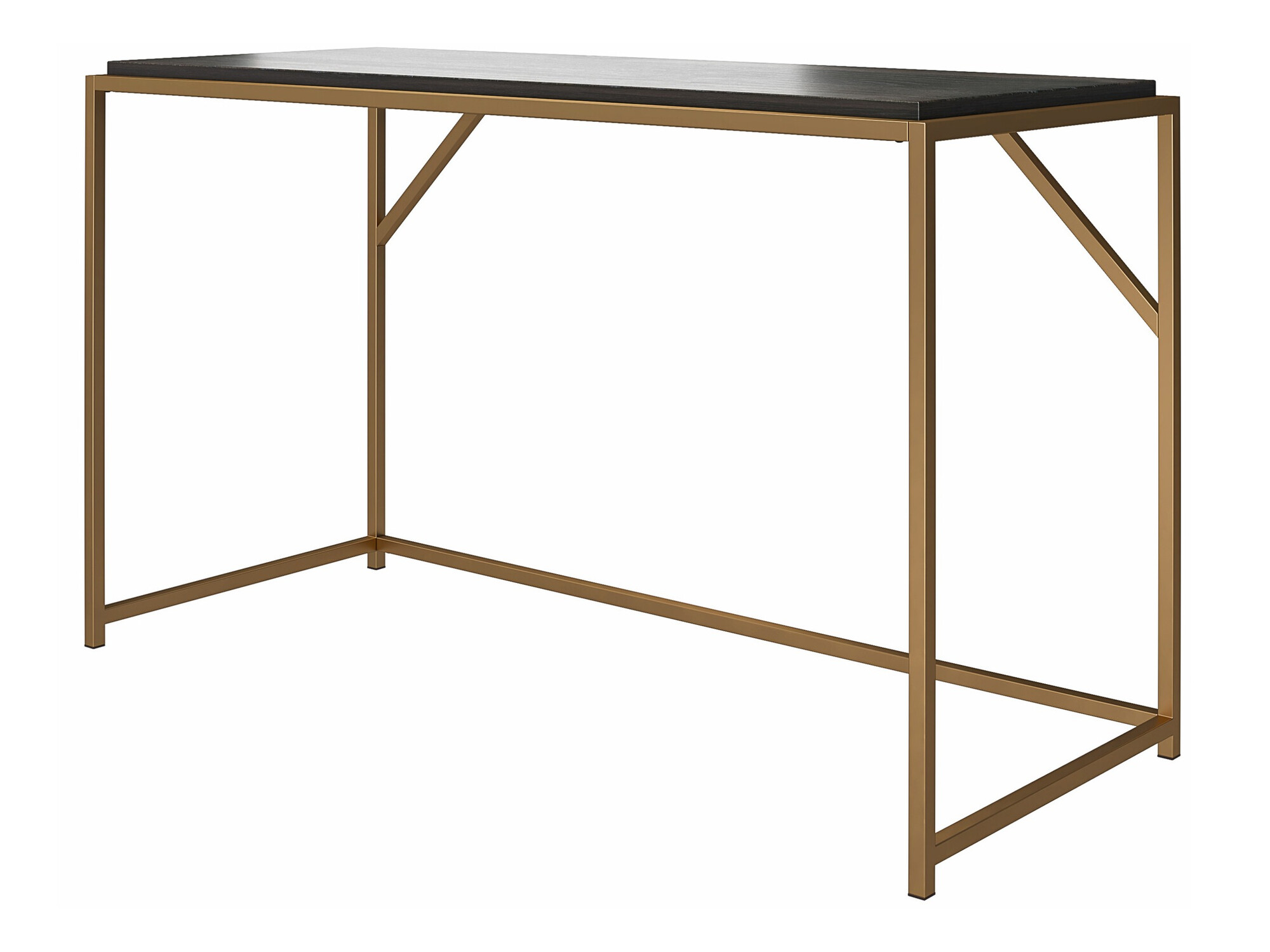 Mesa de oficina Tulsa 637 (Marrón oscuro + Dorado)