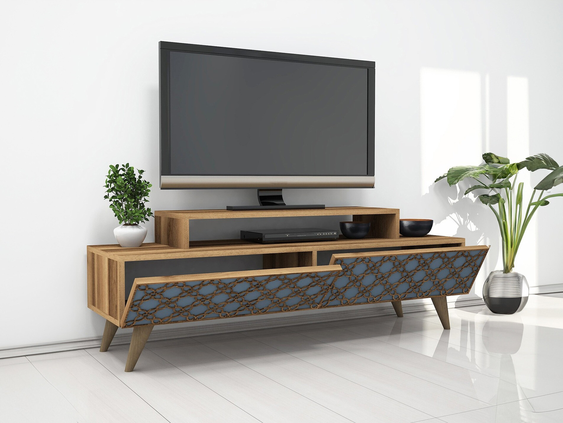 Mueble TV Kailua 160 (Nuez + Azul)