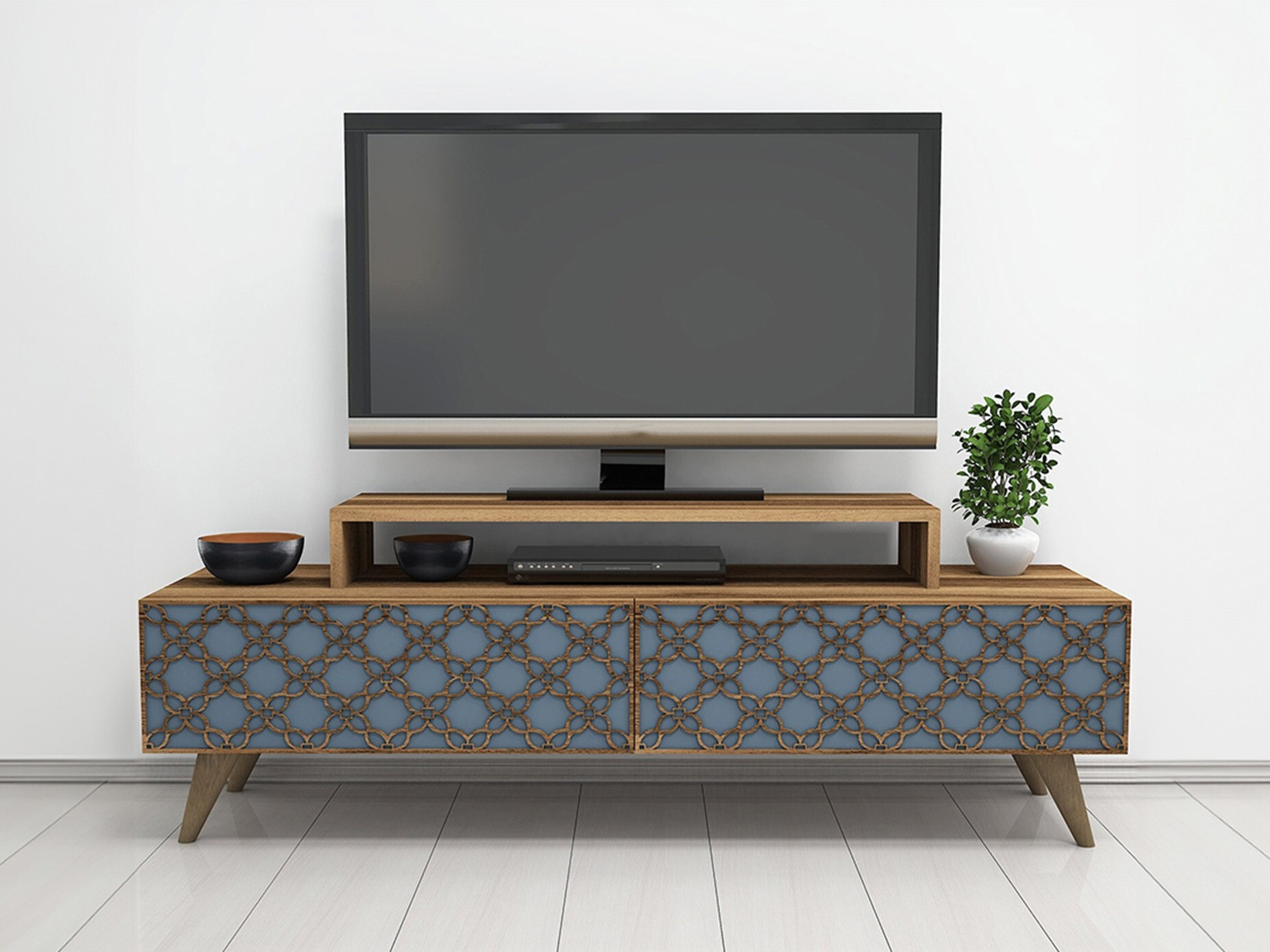 Mueble TV Kailua 160 (Nuez + Azul)